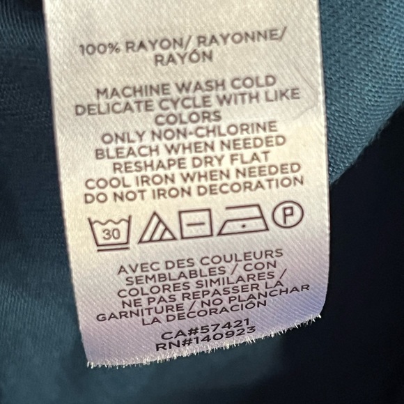 Loft Outlet Rich Blue Tie Detail Top Size Medium NWT - Picture 5 of 5